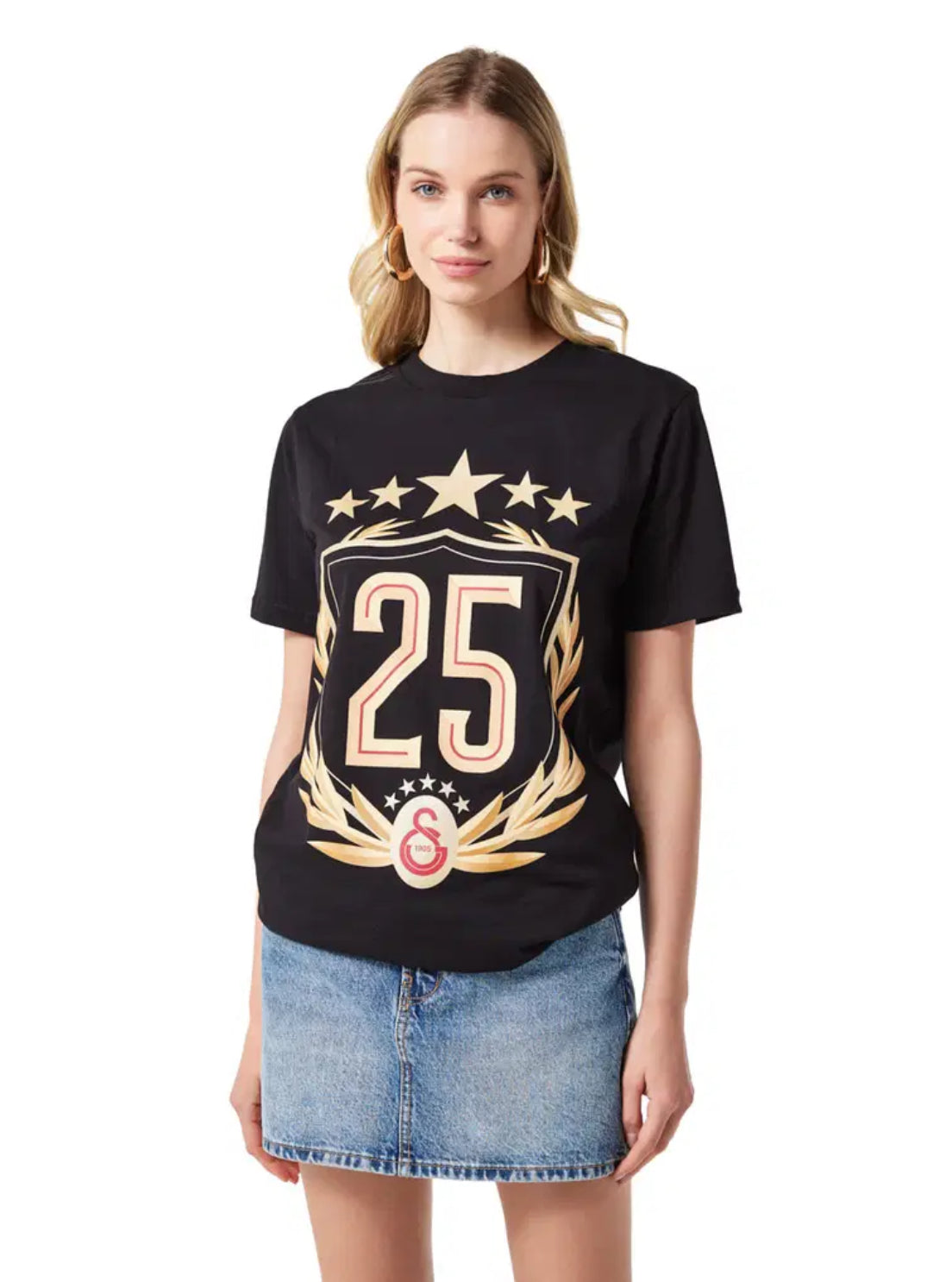 Galatasaray 25 Şampiyonluk T-Shirt Siyah