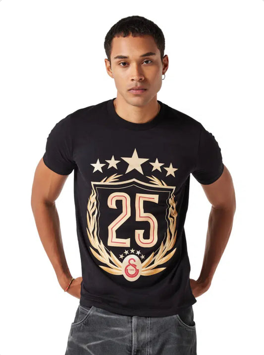 Galatasaray 25 Şampiyonluk T-Shirt Siyah