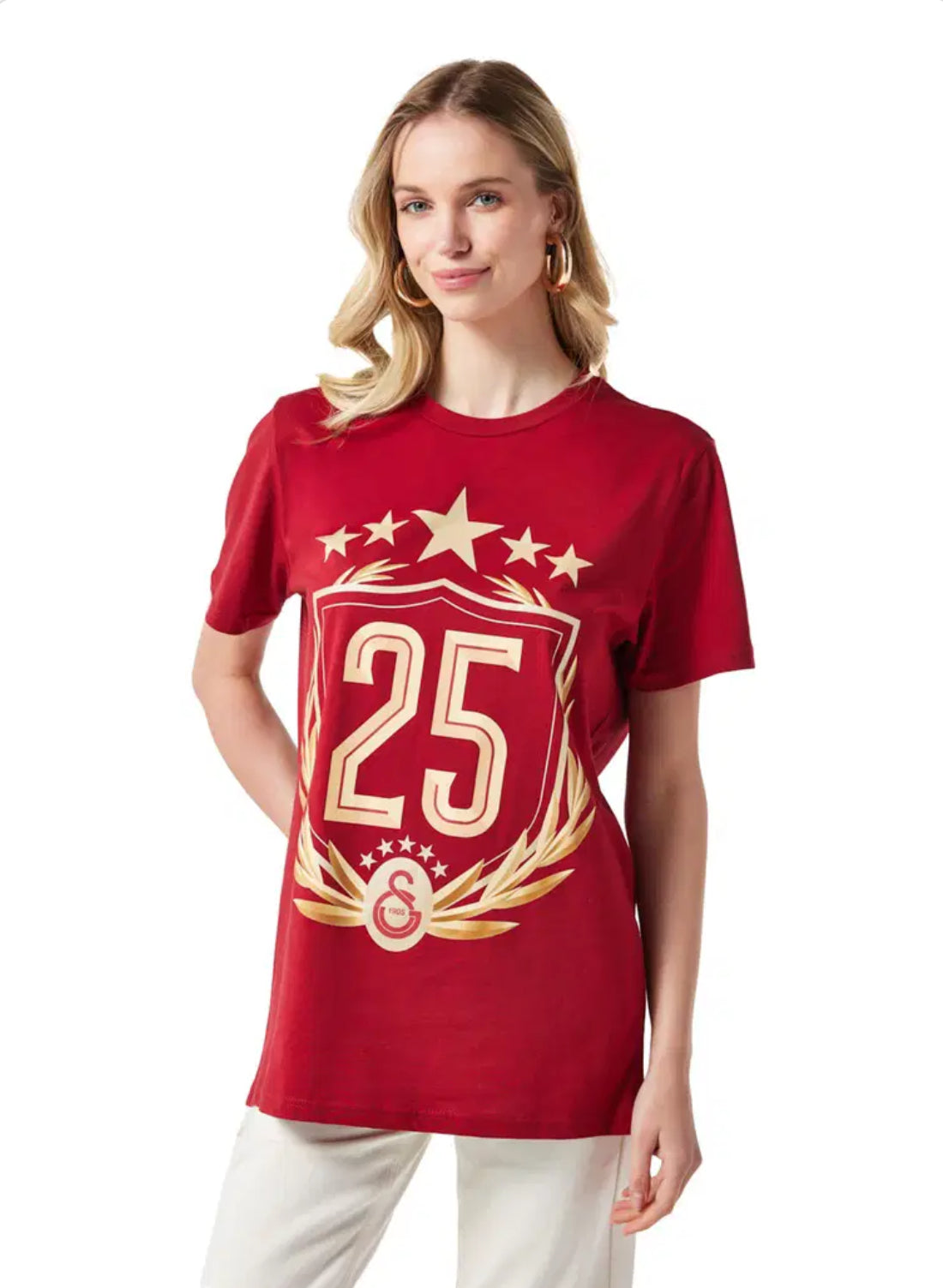Galatasaray 25 Şampiyonluk T-Shirt Kirmizi