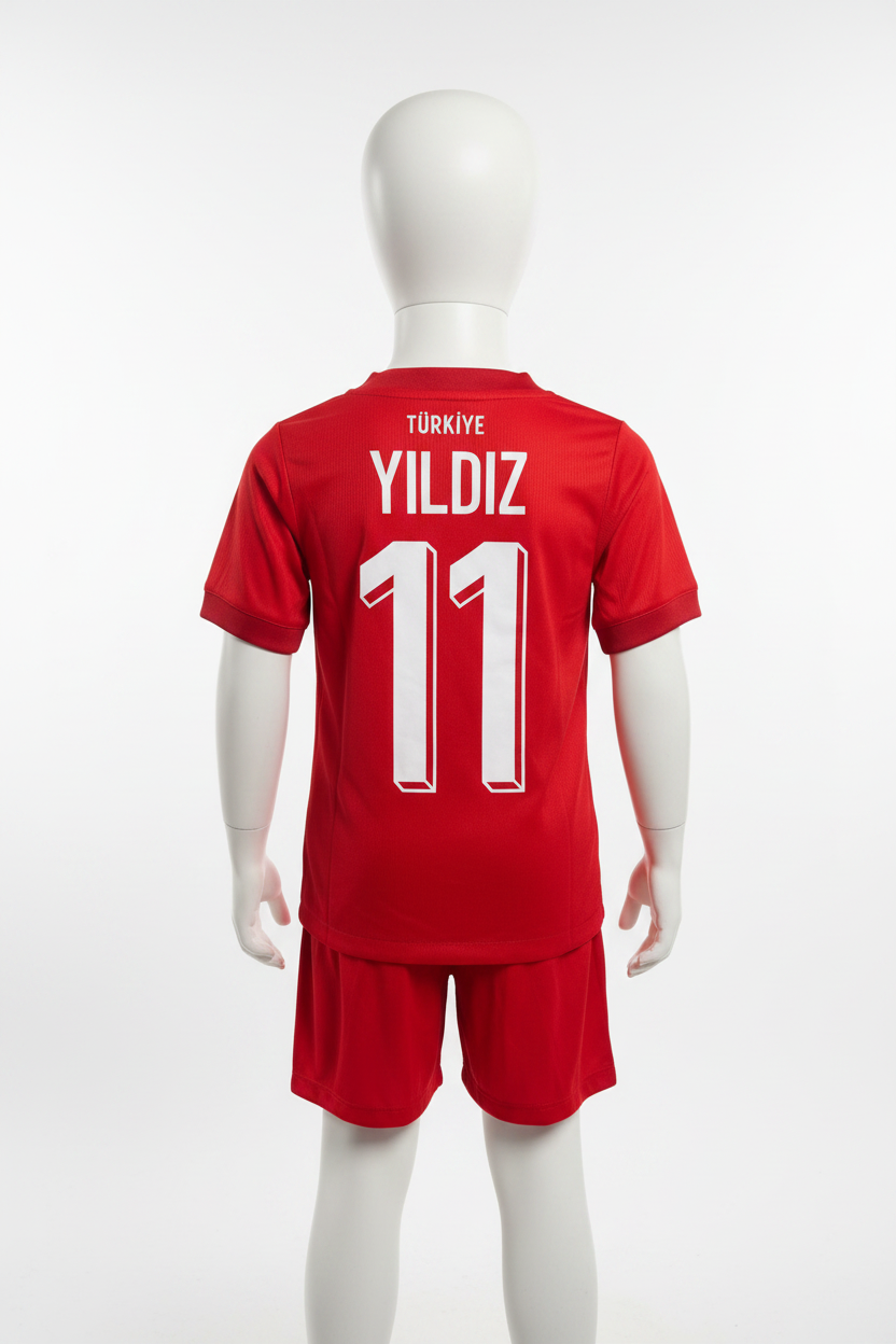 Turkije Yildiz kit achterkant op witte kinderpop